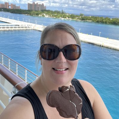 Enjoying a Mickey Bar on Disney Cruise Line